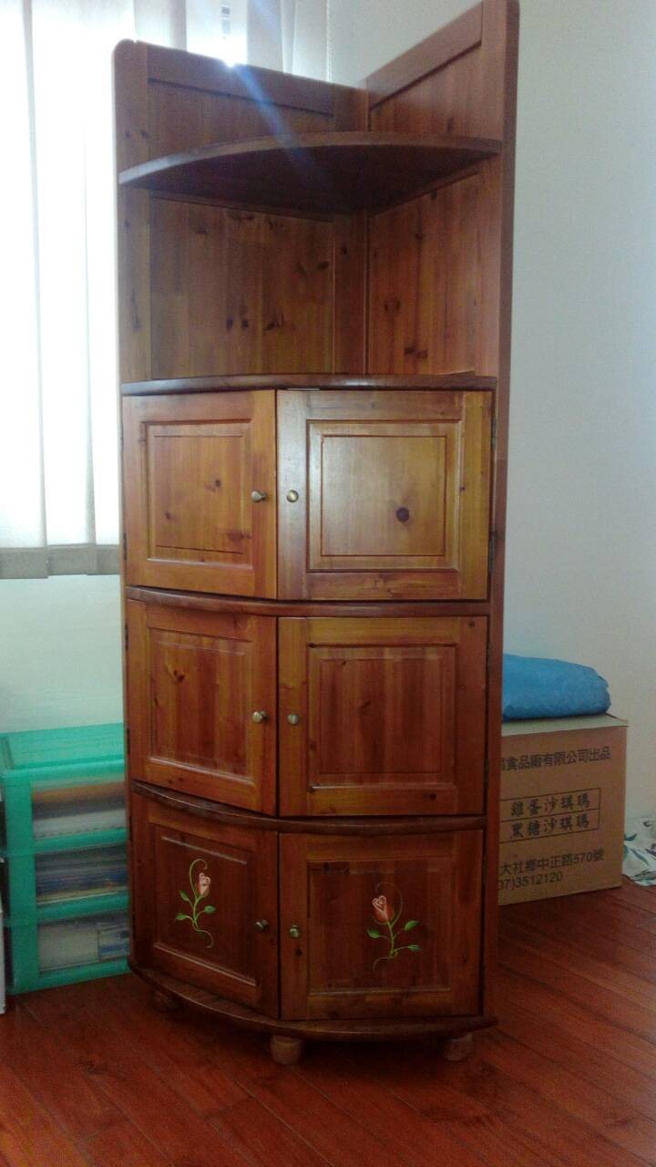 復古實木五層三角架