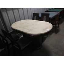 4尺天然大理石橢圓餐桌